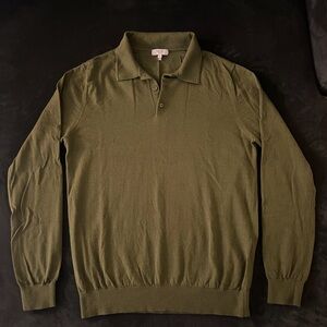 Reiss Knit Long Sleeve Polo